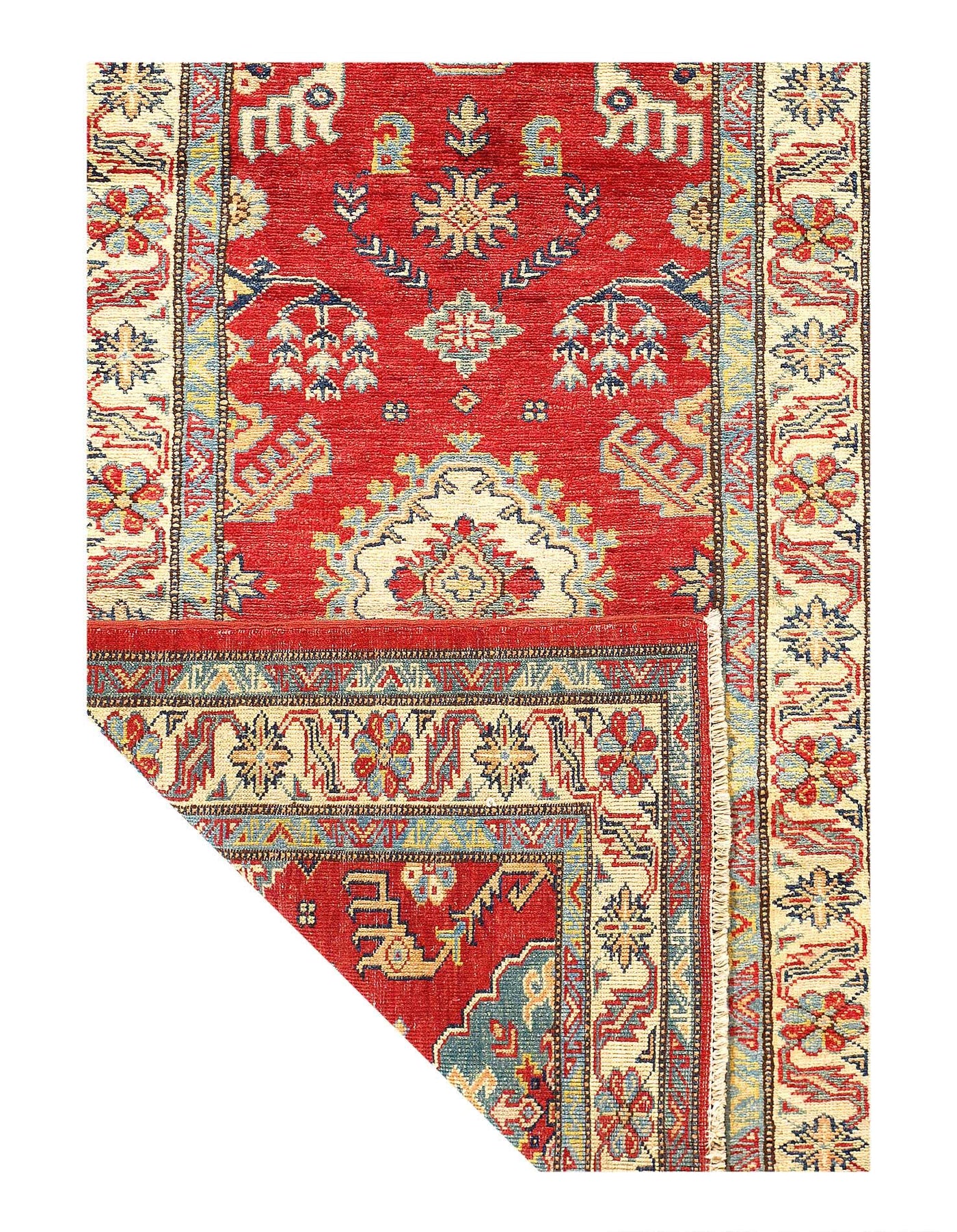 Canvello Red Super Kazak Lamb's Wool Runner - 2'7" X 8' - Canvello