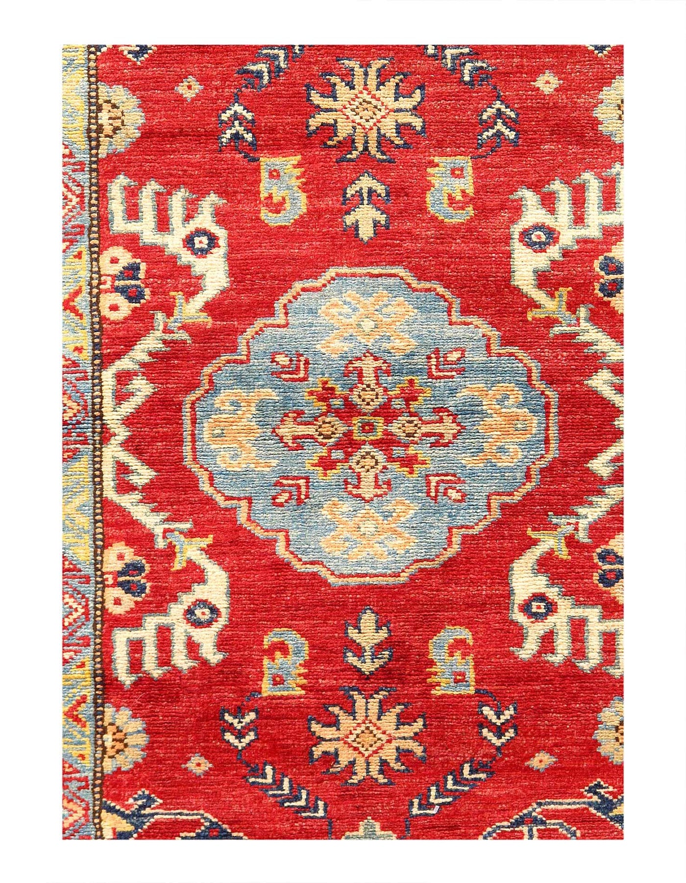 Canvello Red Super Kazak Lamb's Wool Runner - 2'7" X 8' - Canvello