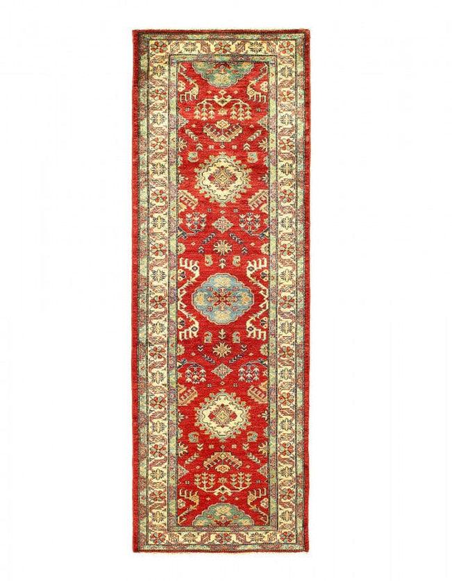 Canvello Red Super Kazak Lamb's Wool Runner - 2'7" X 8' - Canvello