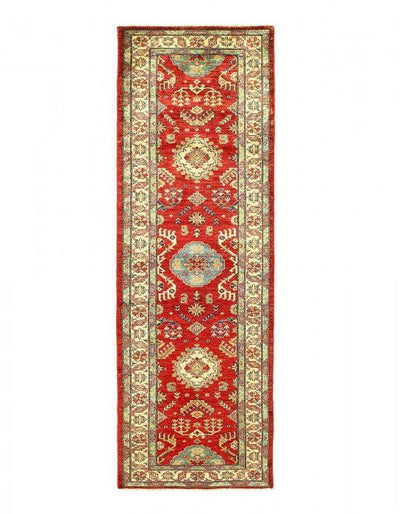 Canvello Red Super Kazak Lamb's Wool Runner - 2'7" X 8' - Canvello