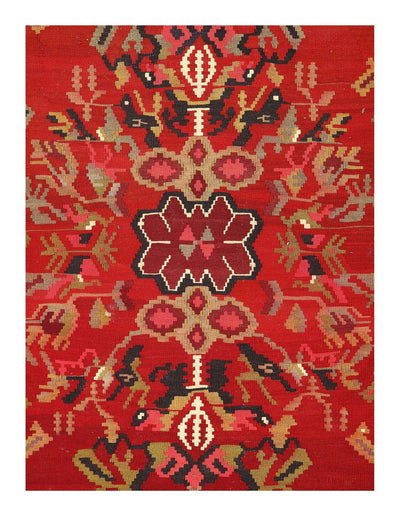 Canvello Red Turkish Antique Kilim 4'11'' X 8'8'' - Canvello