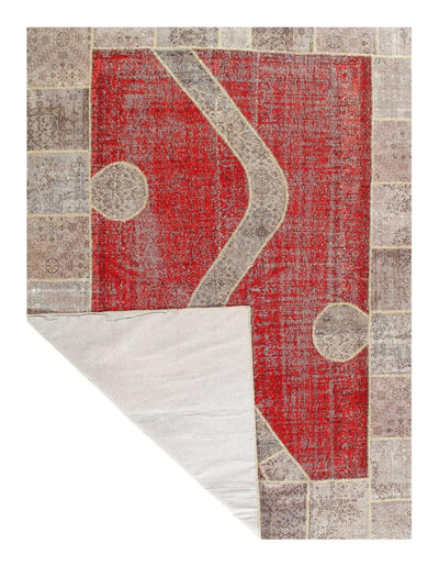 Canvello Red Turkish Patchwork Rug - 8'8'' x 11'9'' - Canvello