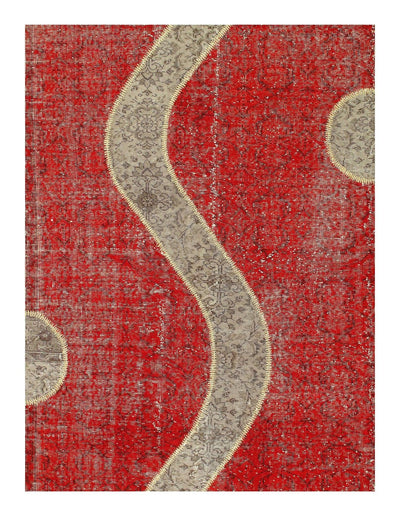 Canvello Red Turkish Patchwork Rug - 8'8'' x 11'9'' - Canvello