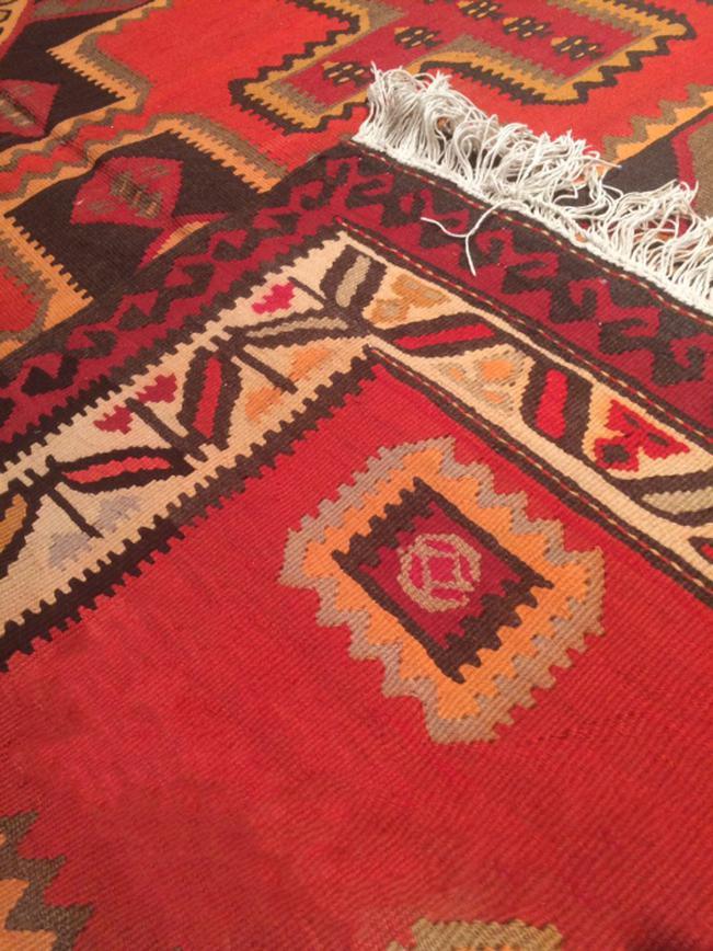 Canvello Red Vintage Silkroad Kilim Rugs - 5' x 10' - Canvello