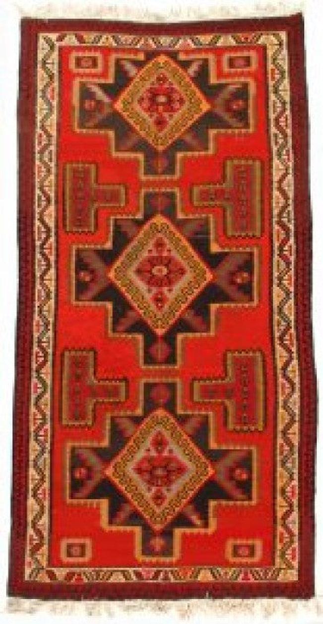 Canvello Red Vintage Silkroad Kilim Rugs - 5' x 10' - Canvello