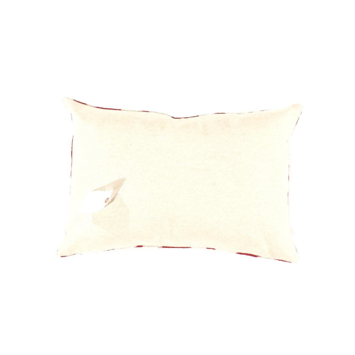 Canvello Red White Designer Ikat Velvet Throw Pillow - 16" X 24"