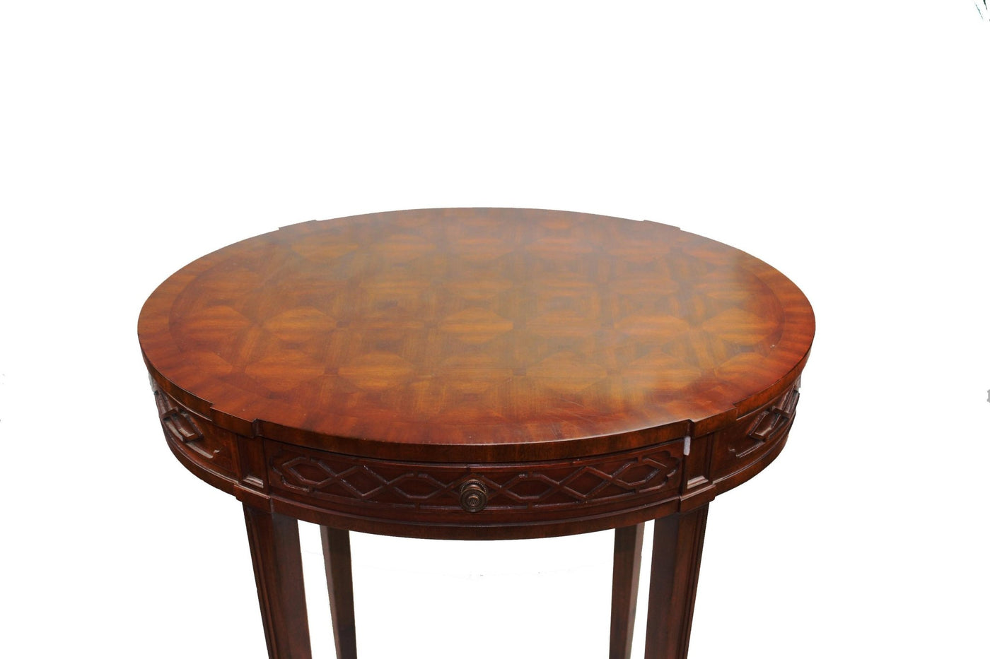 Canvello Regency Finished Mahogany and Parquetry Oval Occasional Table - Canvello