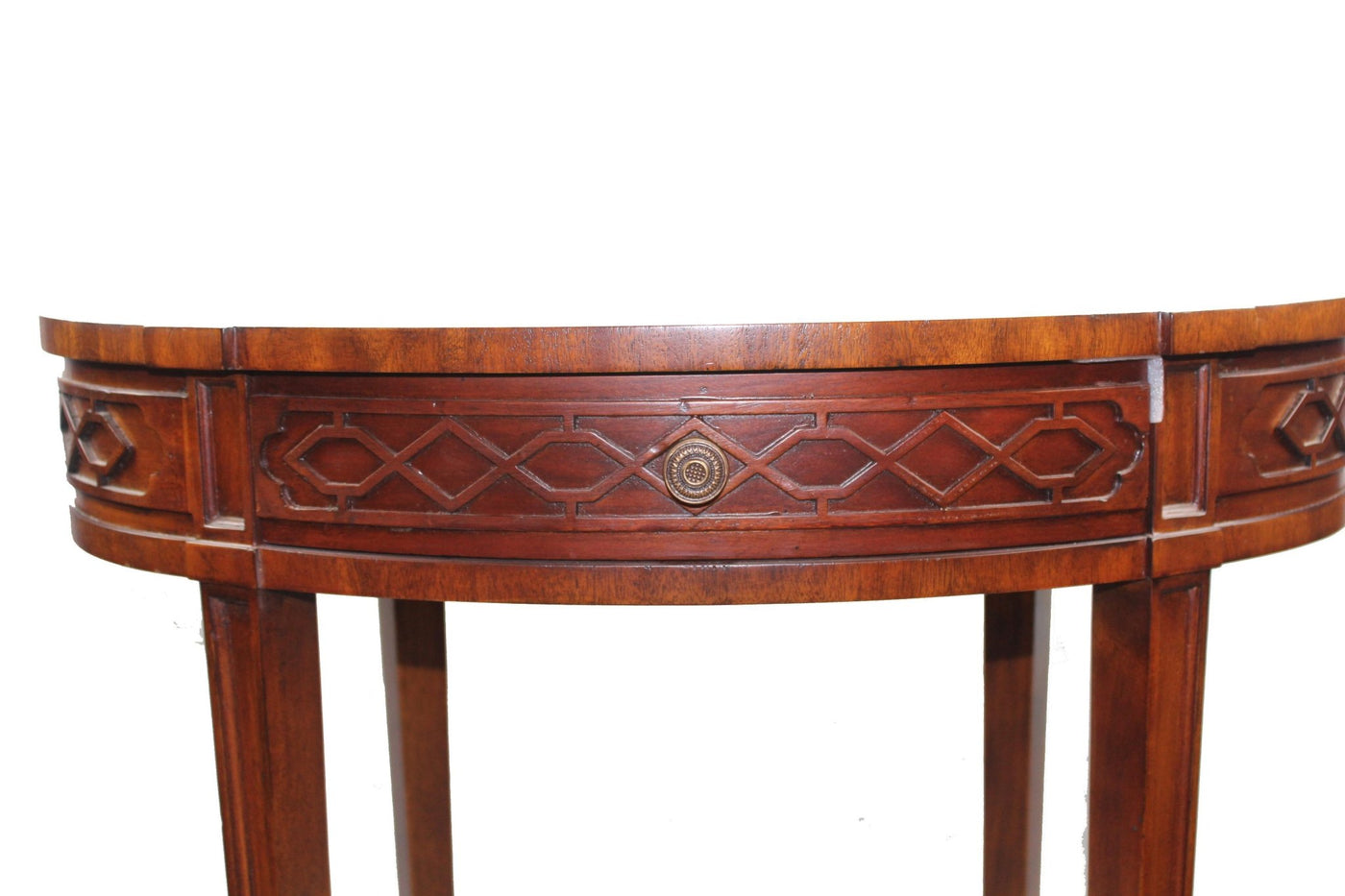 Canvello Regency Finished Mahogany and Parquetry Oval Occasional Table - Canvello