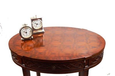 Canvello Regency Finished Mahogany and Parquetry Oval Occasional Table - Canvello