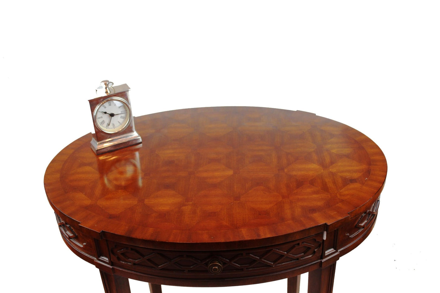 Canvello Regency Finished Mahogany and Parquetry Oval Occasional Table - Canvello