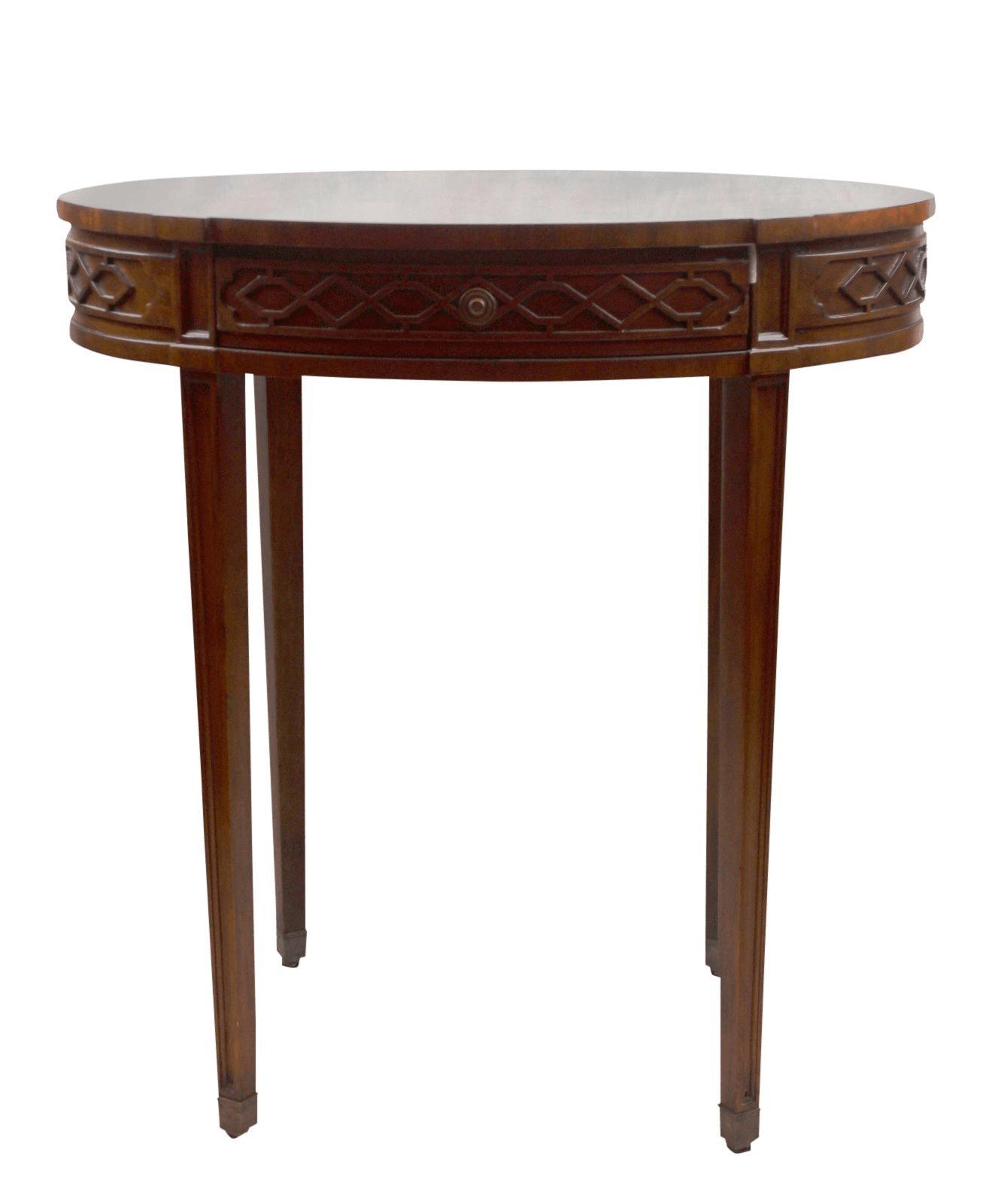 Canvello Regency Finished Mahogany and Parquetry Oval Occasional Table - Canvello