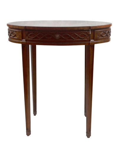Canvello Regency Finished Mahogany and Parquetry Oval Occasional Table - Canvello