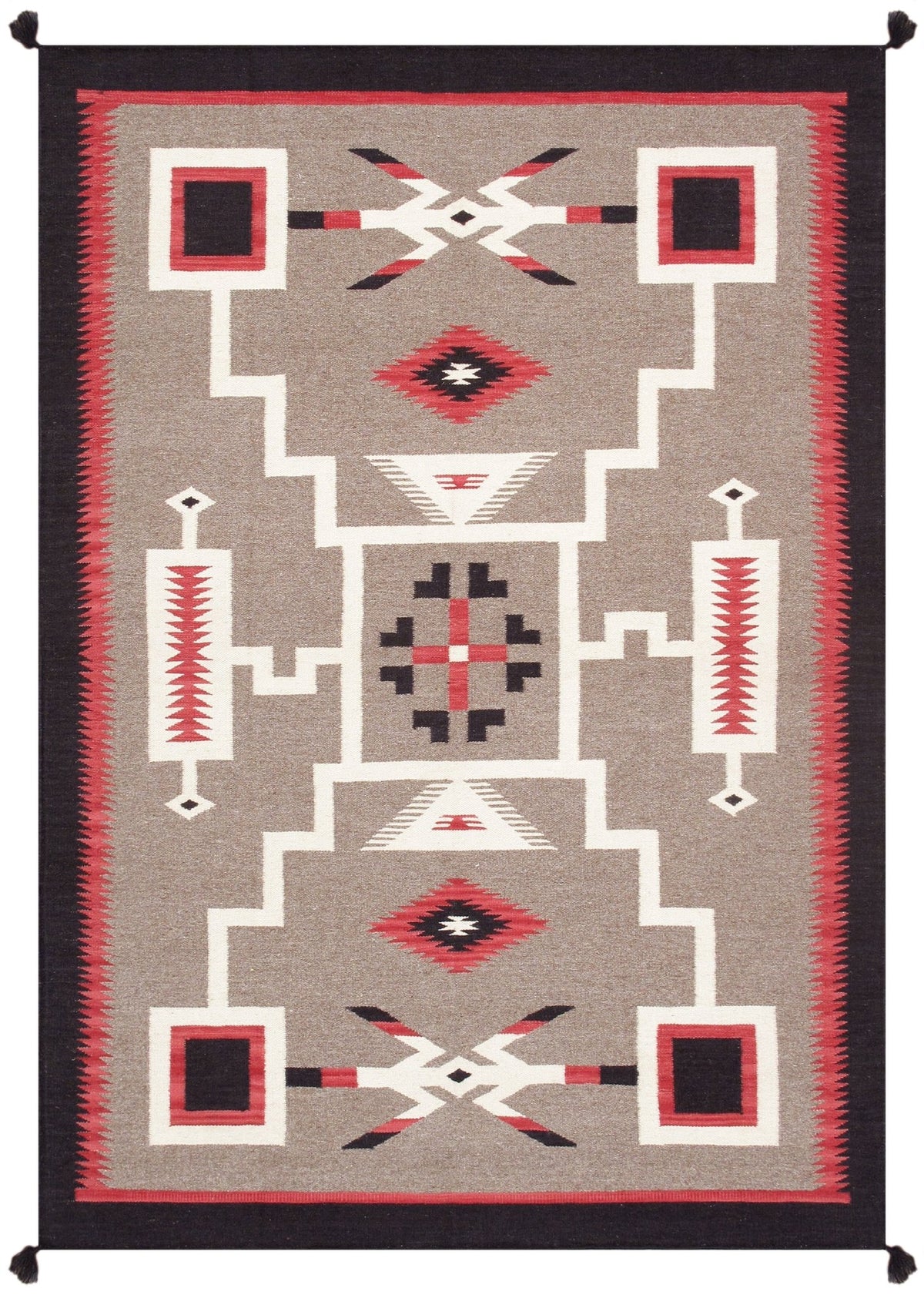 Alfombra de lana kazaka caucásica antigua del siglo XVIII para sala de estar - 3'7'' X 7'5''