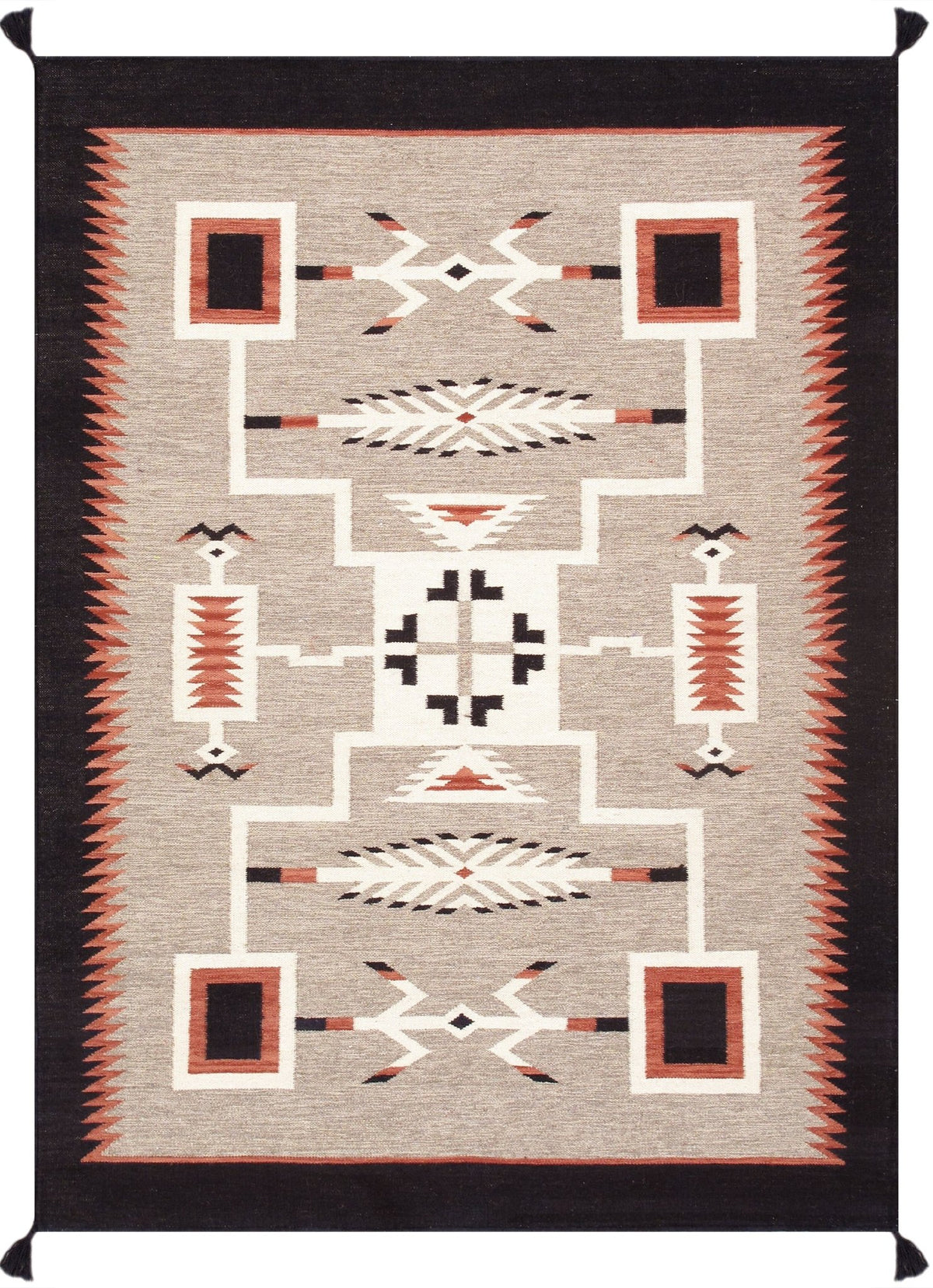 18 世紀古董高加索哈薩克羊毛客廳地毯 - 3'7'' X 7'5''