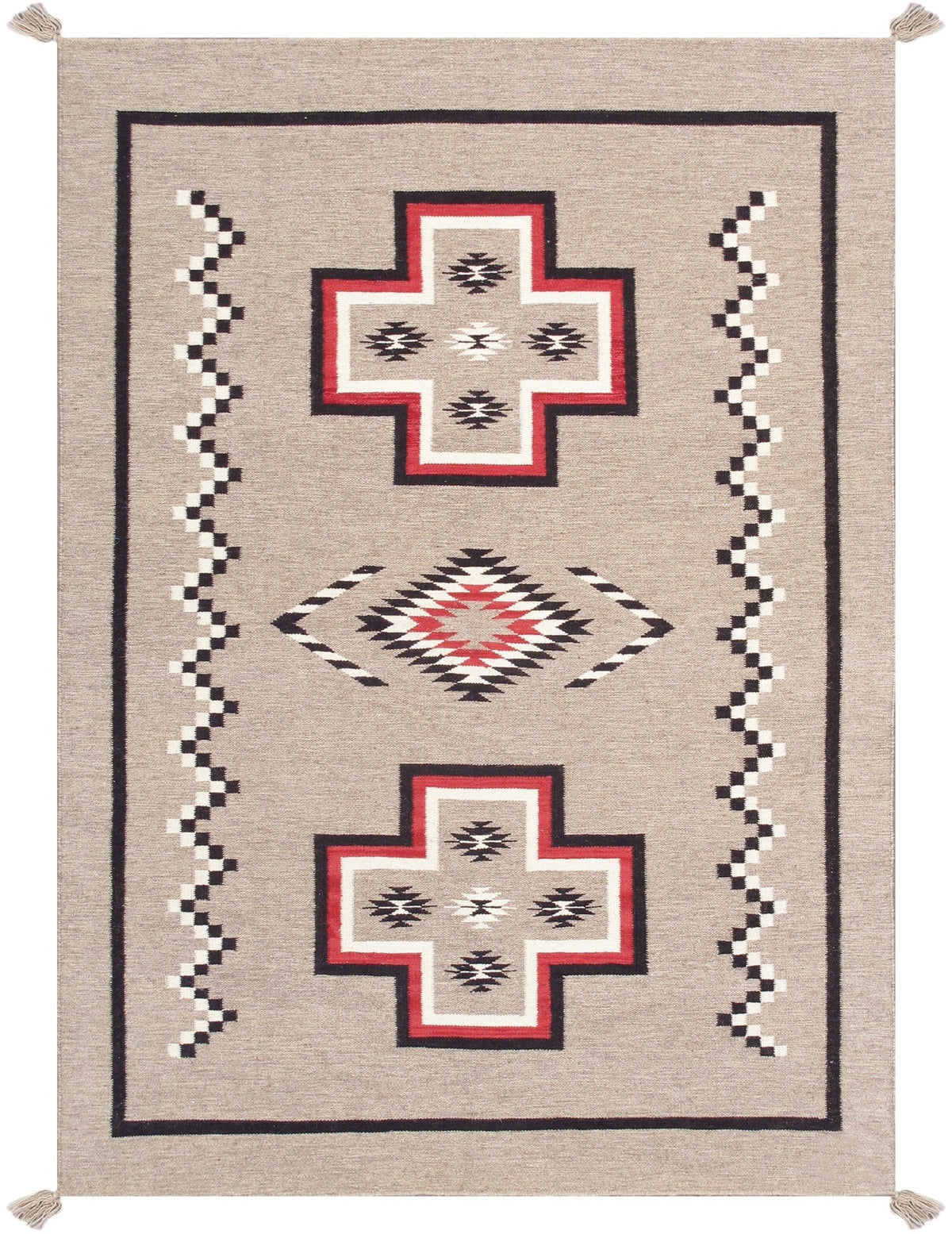 Canvello Reversible Wool Mocha Area Rug- 5'1'' X 7'