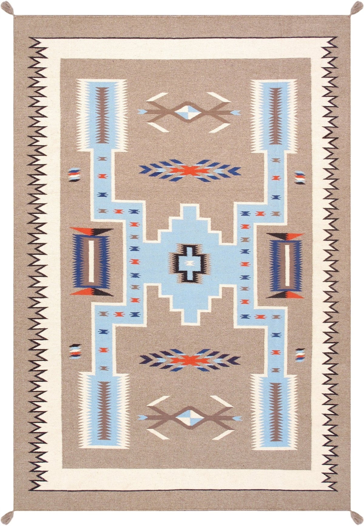 Canvello Reversible Wool Mocha Area Rug- 6' X 9'1''