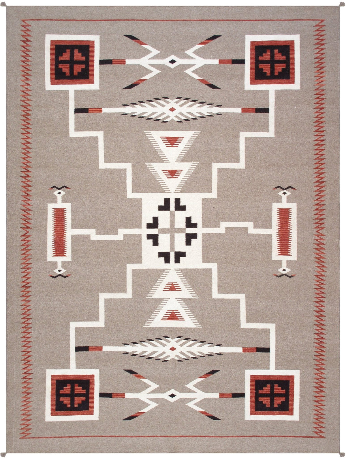 Canvello Reversible Wool Mocha Area Rug- 9' X 12'1''