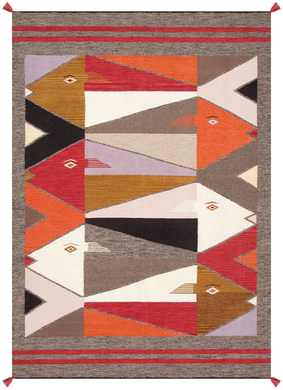 Canvello Reversible Wool Multicolor Area Rug - 5'2'' X 7'3'' - Canvello