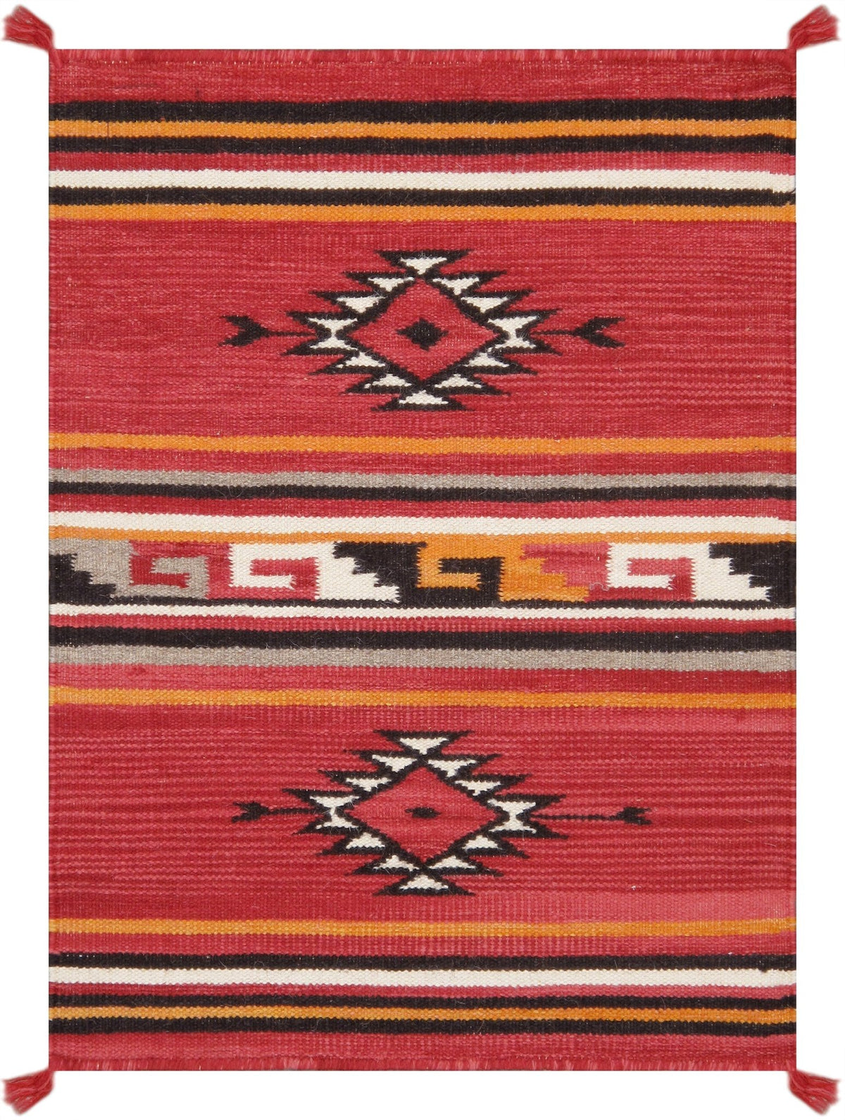 Alfombra de lana kazaka caucásica antigua del siglo XVIII para sala de estar - 3'7'' X 7'5''