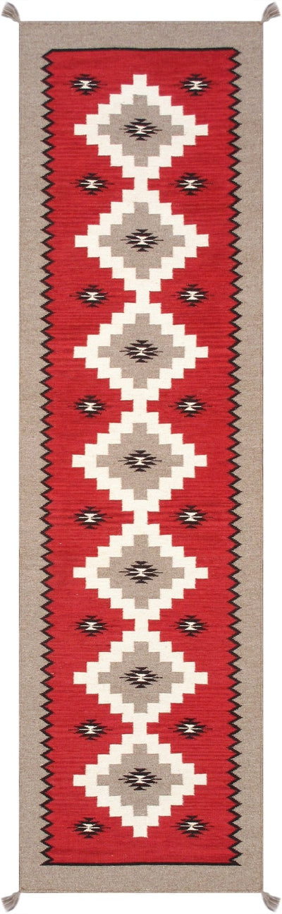 Canvello Reversible Wool Red Area Rug - 2'6'' X 8'2'' - Canvello