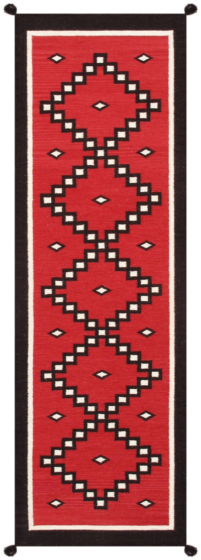 Canvello Reversible Wool Red Area Rug - 2'7'' X 8'2'' - Canvello