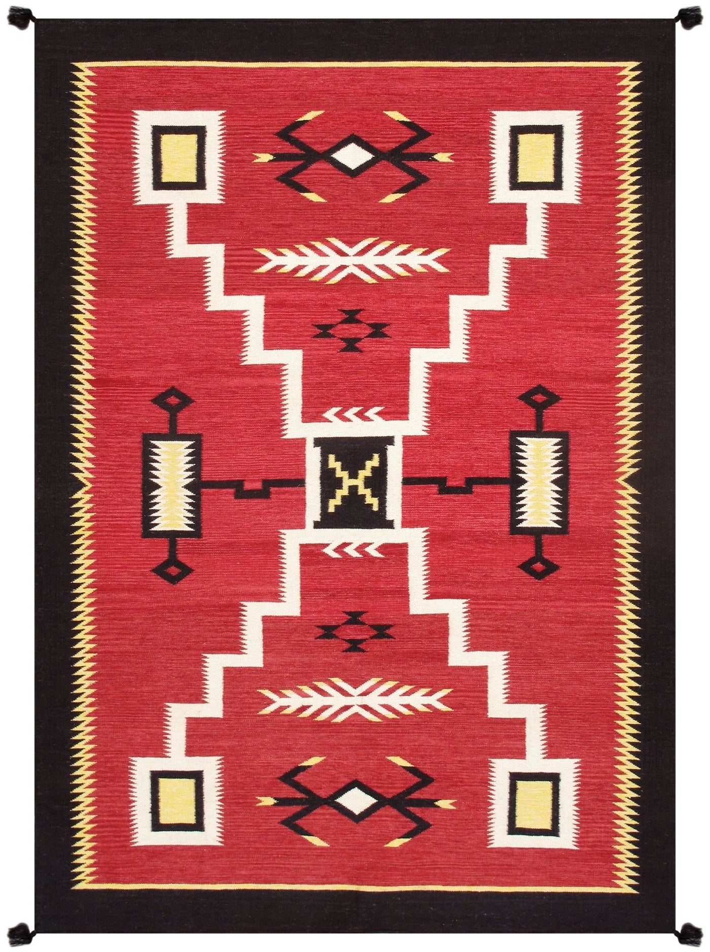 Canvello Reversible Wool Red Area Rug - 6'3'' X 8'10'' - Canvello