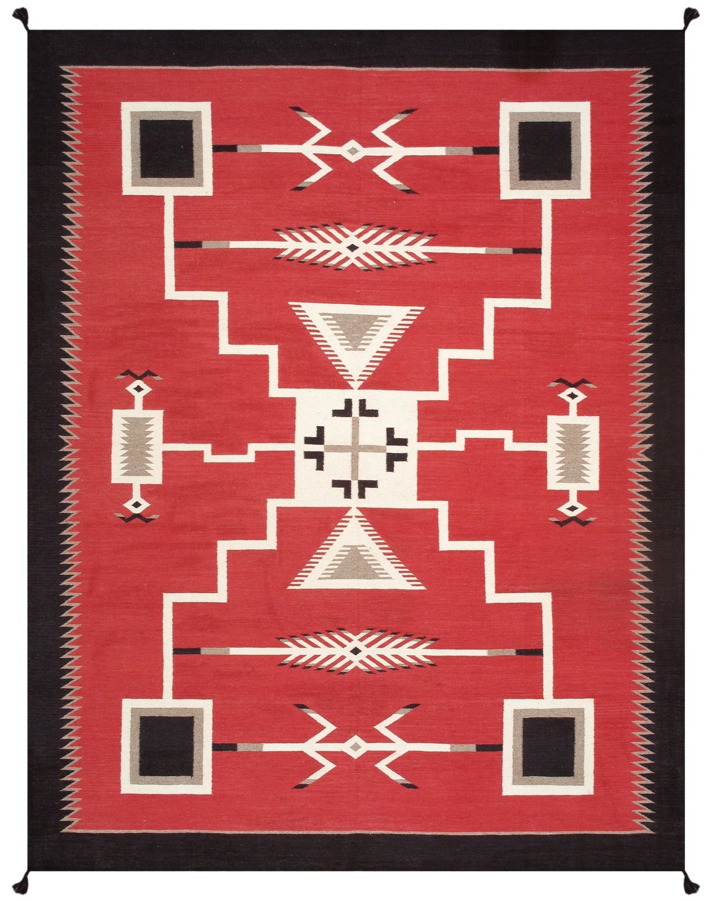 Canvello Reversible Wool Red Area Rug - 9' X 11'10'' - Canvello