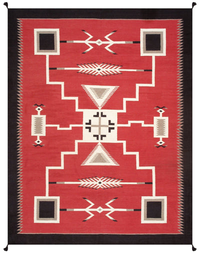 Canvello Reversible Wool Red Area Rug - 9' X 11'10'' - Canvello