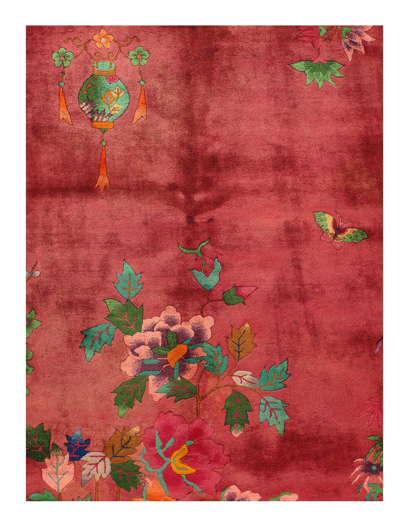 Canvello Rose Color Antique Chinese Art Deco - 8'8'' X 11'3''