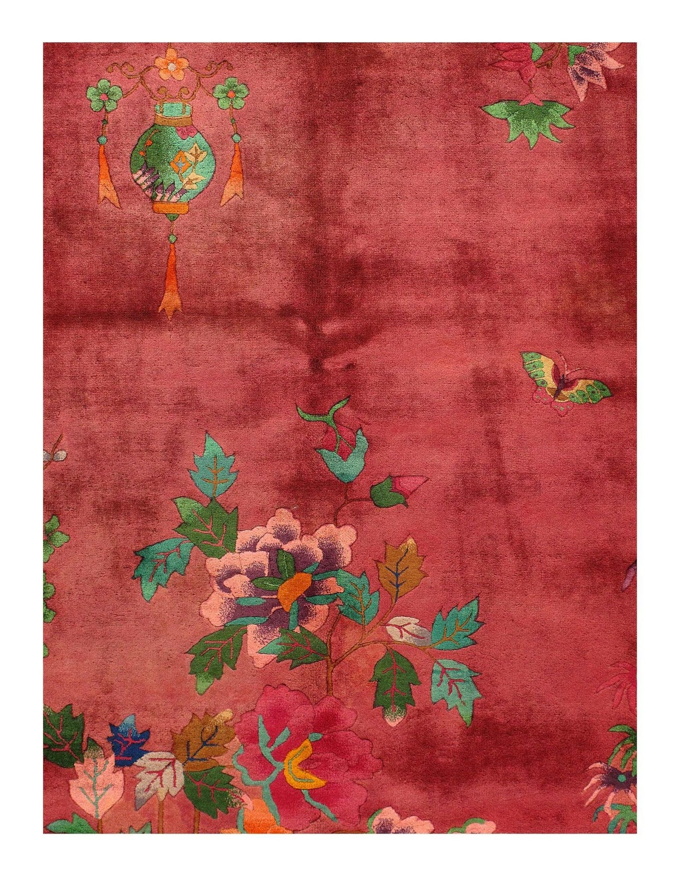 Canvello Rose Color Antique Chinese Art Deco - 8'8'' X 11'3'' - Canvello