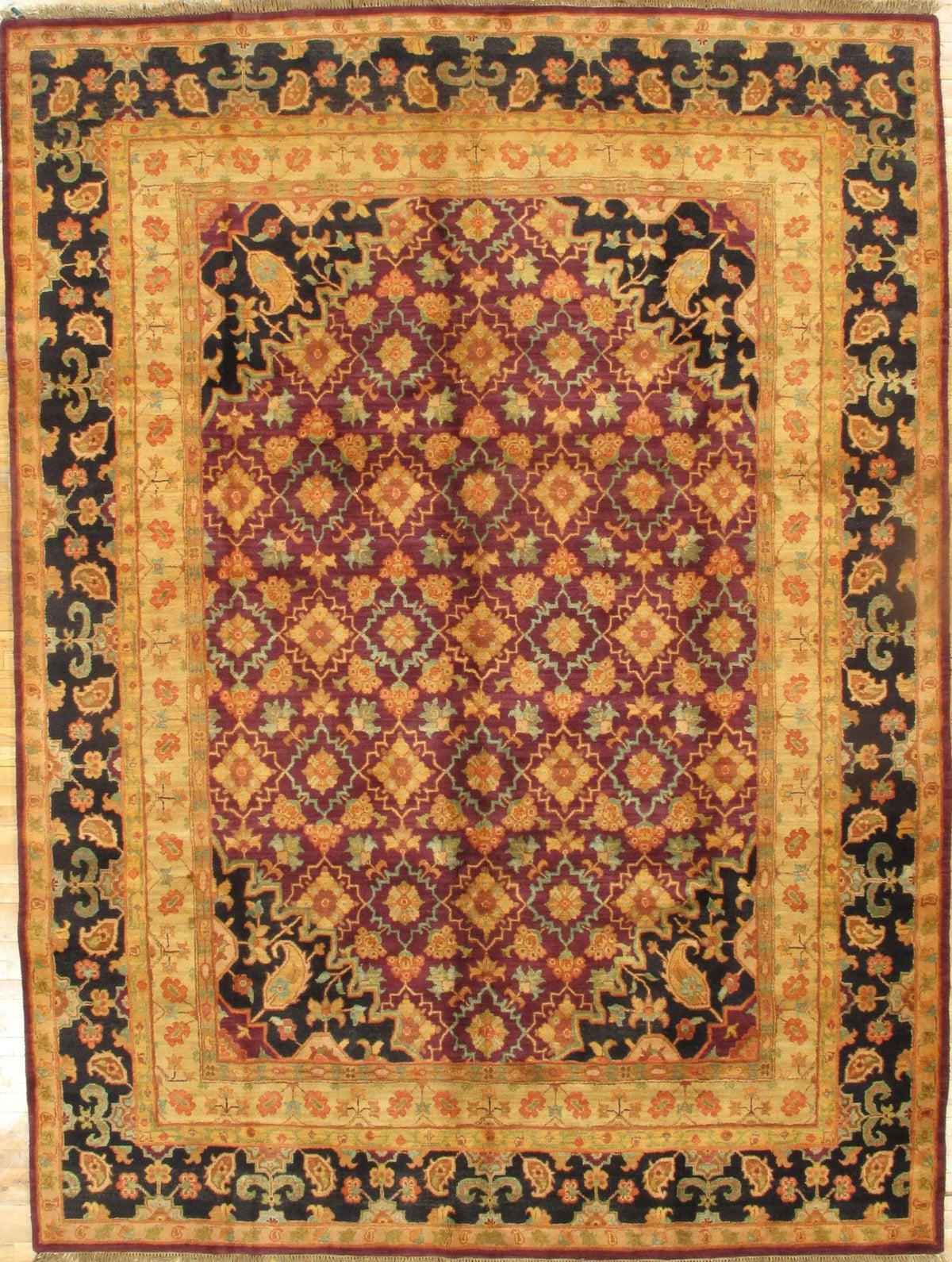 Canvello Rose Indian Agra Rug - 9' X 12'