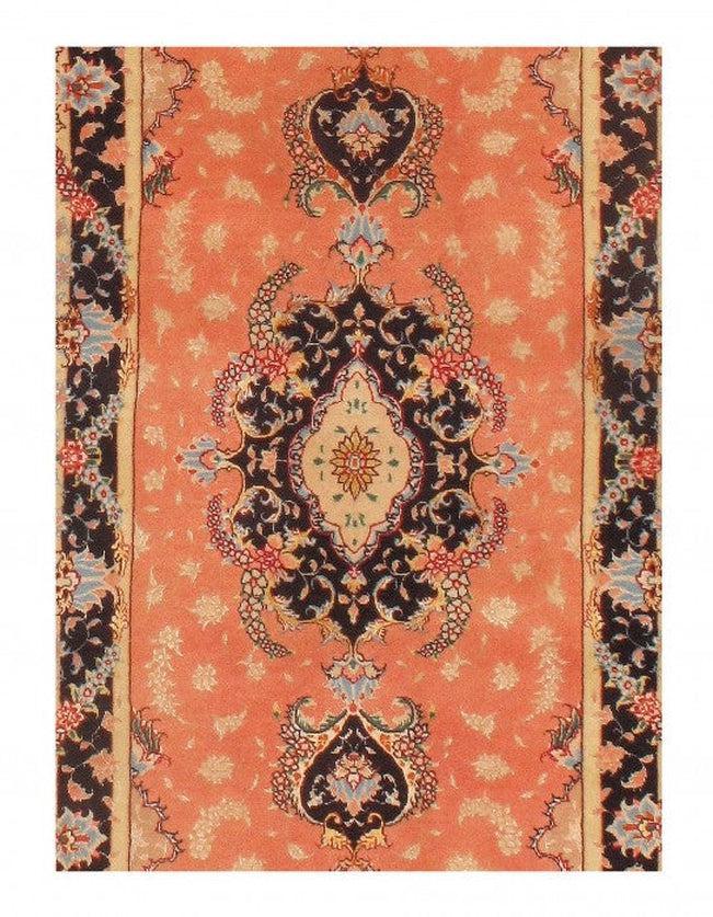 Canvello Rose Persian Tabriz Blue And Pink Rug - 2'5'' X 5'1''