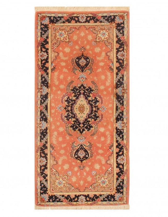 Canvello Rose Silkroad Tabriz Blue And Pink Rug - 2'5'' X 5'1'' - Canvello