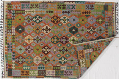 Canvello Rug Multi color Flat weave kilim - 6'8''X 9'7'' - Canvello