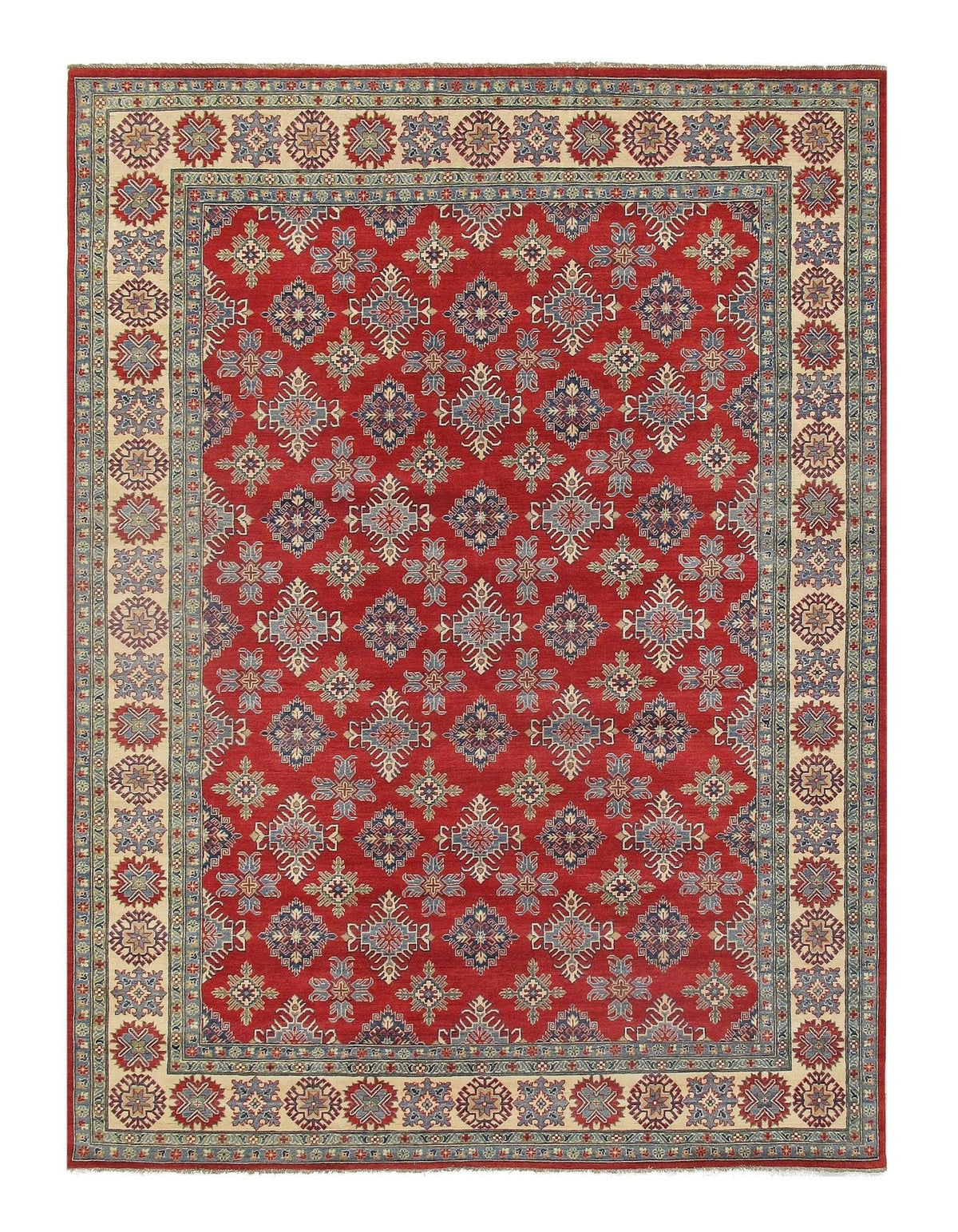 Alfombra Canvello Alfombra Roja Fina Kazak - 10' x 13'