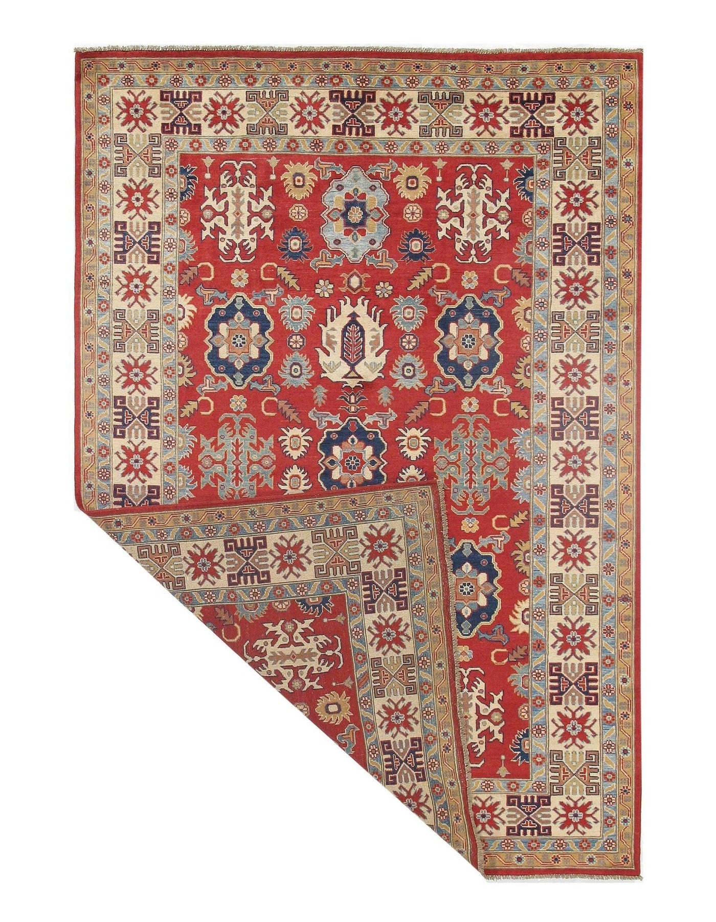 Canvello Rug Red Kazak Design Rug - 6'7" X 9'6" - Canvello