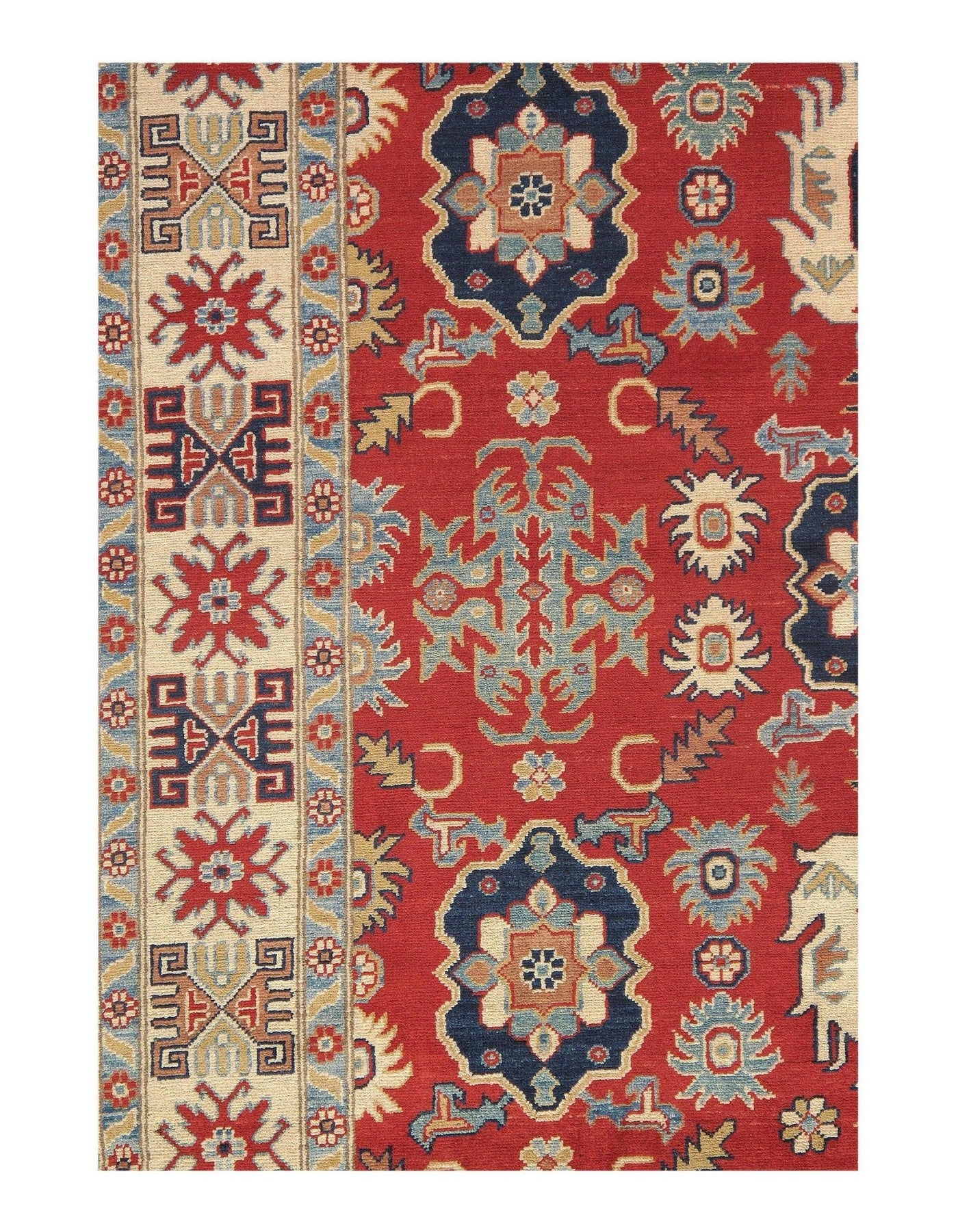 Canvello Rug Red Kazak Design Rug - 6'7" X 9'6" - Canvello