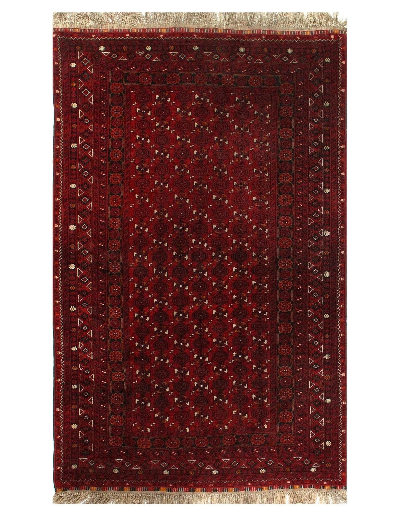 Canvello Rust Afghani Bashire Rug - 4'3"x6'5" - Canvello