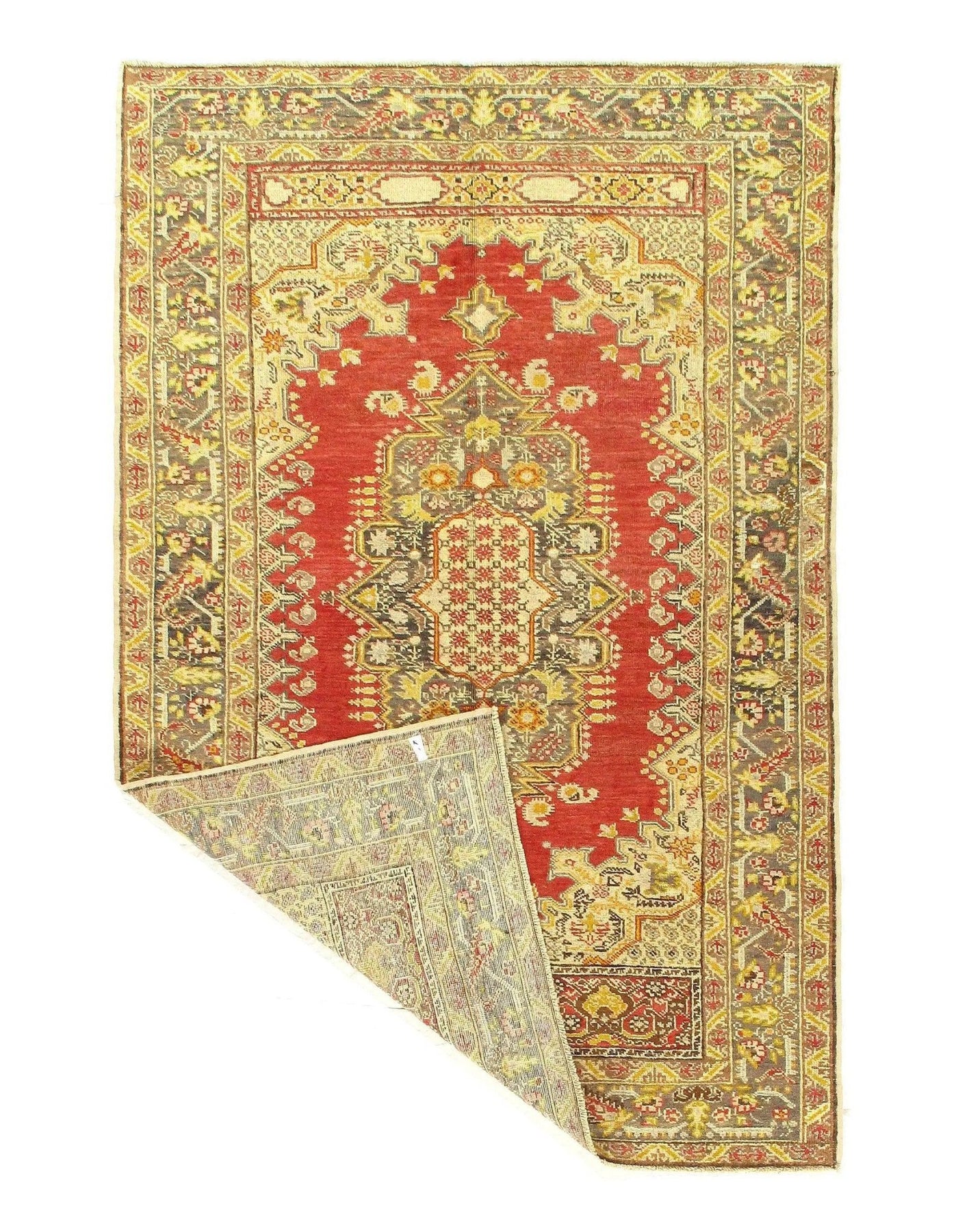 Canvello Rust Antique Oushak Rug - 4'3 X 6'8" - Canvello