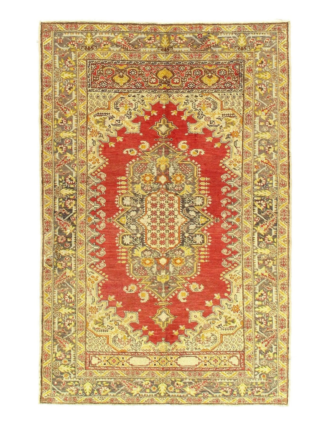 Canvello Rust Antique Oushak Rug - 4'3 X 6'8" - Canvello