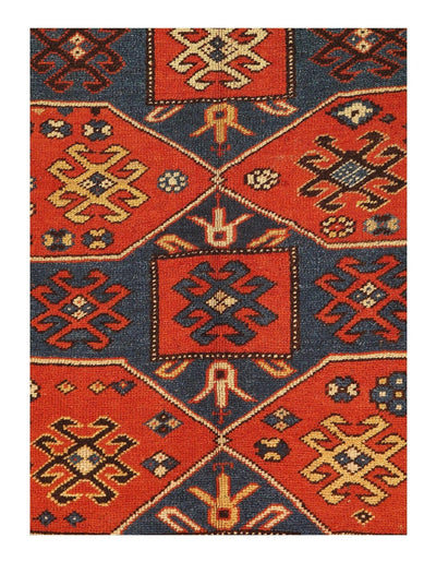 Canvello Rust Antique Russain Kazak Rug - 5'1'' X 8'5'' - Canvello