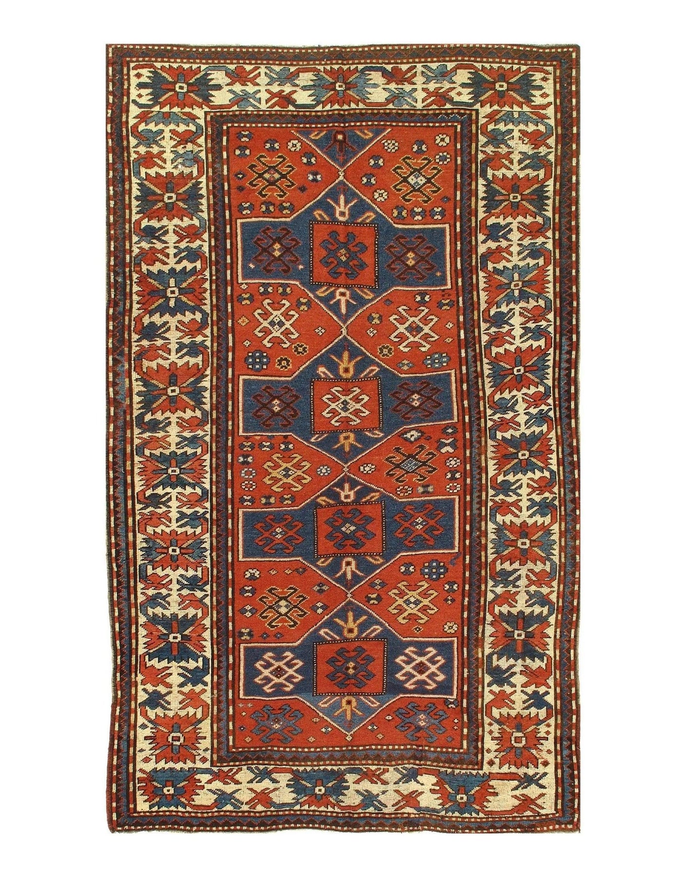 Canvello Rust Antique Russain Kazak Rug - 5'1'' X 8'5'' - Canvello