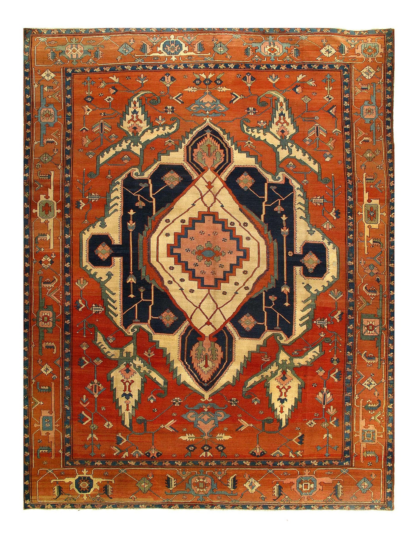 Canvello Rust Antique Persian Bakshaish Rugs - 10' X 13'.3''