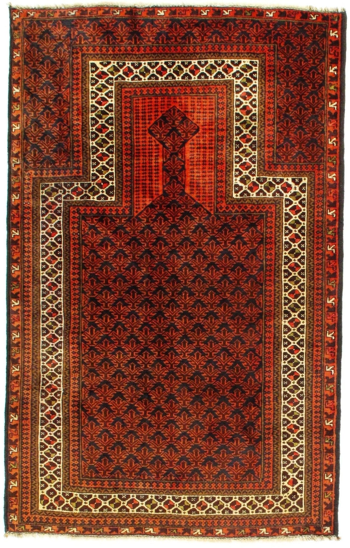Alfombra de oración Canvello Rust Balouchi - 3' x 5'
