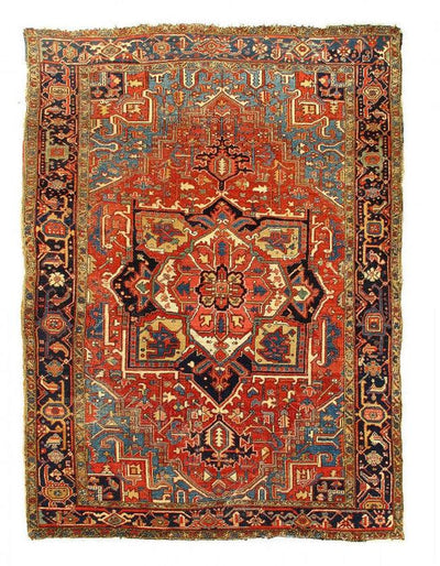 Canvello Rust Circa 1920 Silkroad Antique Heriz Rug - 7'5" X 10'3" - Canvello