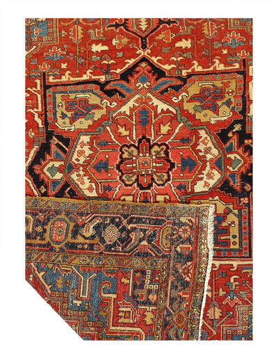 Canvello Rust Circa 1920 Silkroad Antique Heriz Rug - 7'5" X 10'3" - Canvello