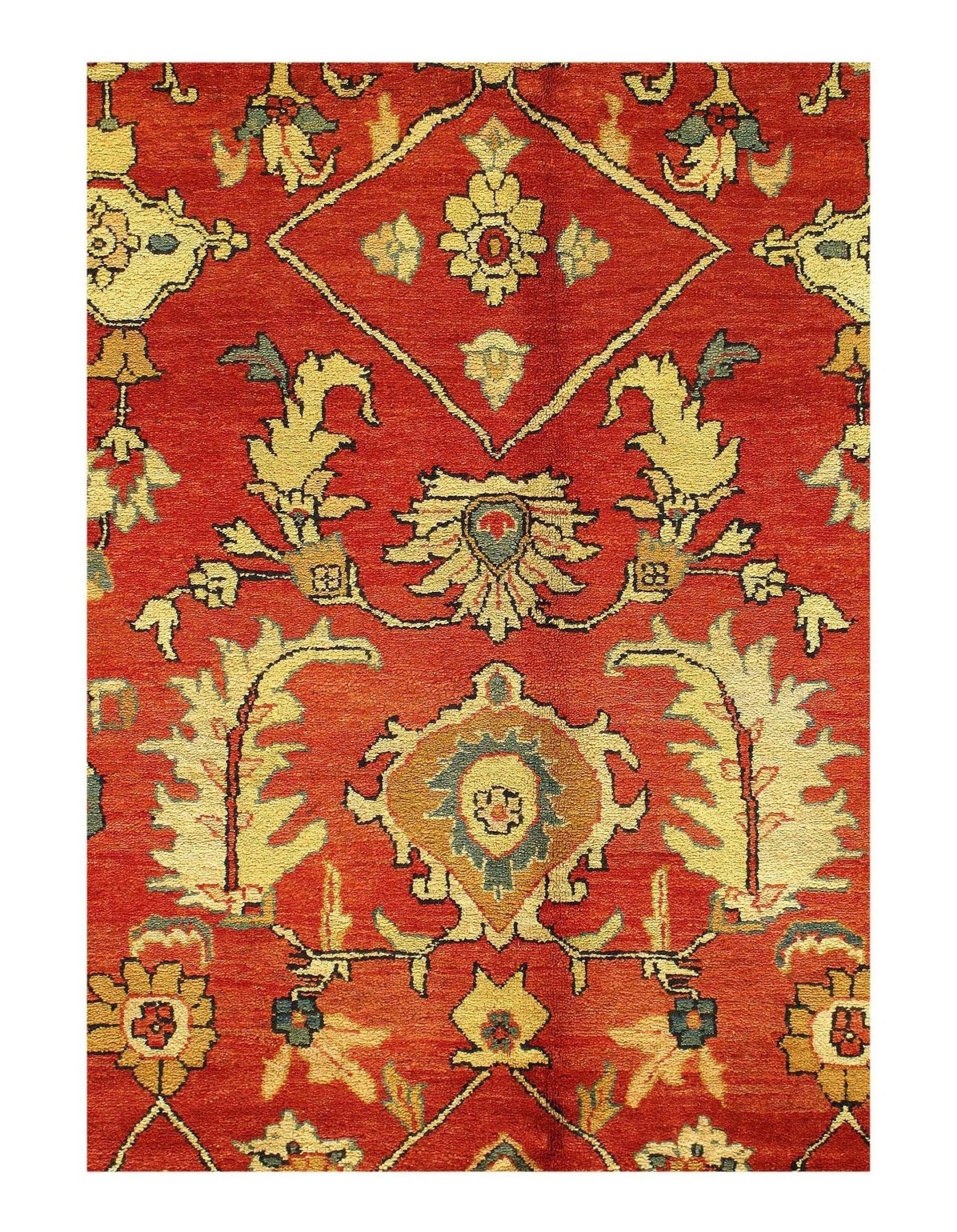 Canvello Rust Color fine Agra Rug - 9' X 12' - Canvello