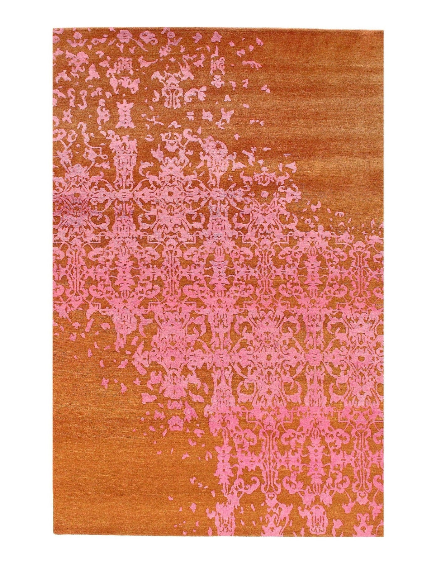 Canvello Rust Color Modern Hand Knotted Rug 6' X 9' - Canvello