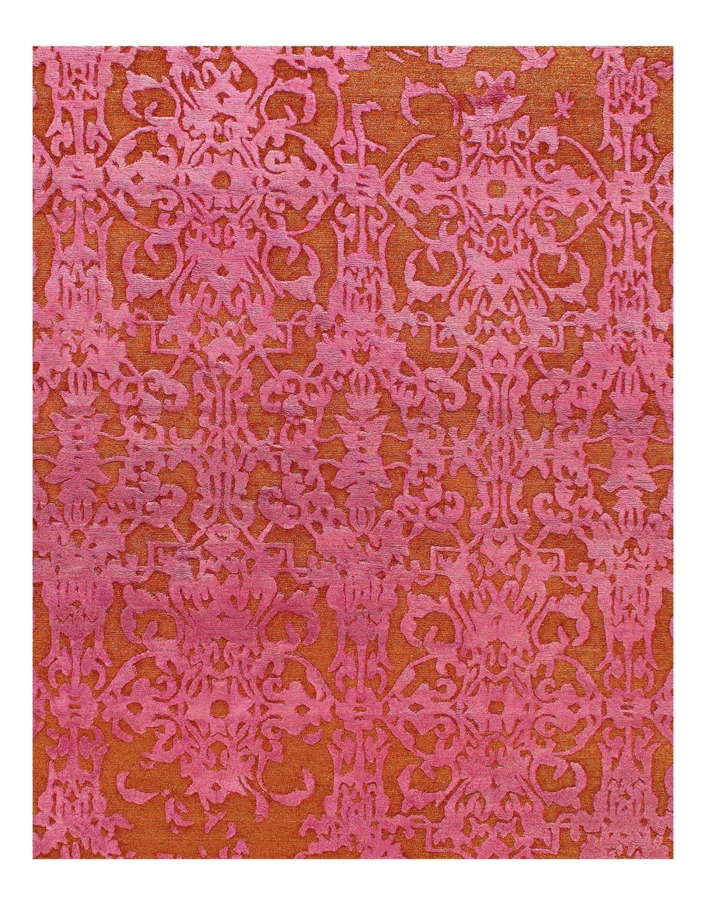 Canvello Rust Color Modern Hand Knotted Rug 8' X 10 - Canvello