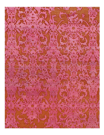 Canvello Rust Color Modern Hand Knotted Rug 8' X 10 - Canvello